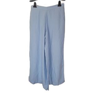 Athleta Calm Cool Silky Flowy Blue Wide Pants
